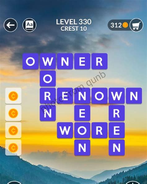 wordscapes 332|Wordscapes Level 330, Crest 10.